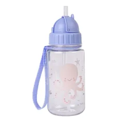 Botella con pajita y colgador 400ml