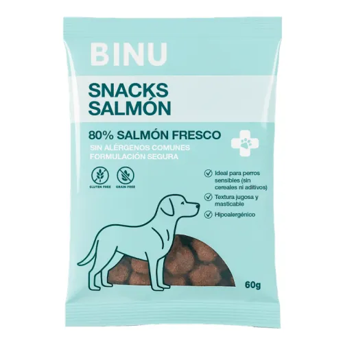 Binu Snack para perros salmón 60gr. Binu Snack para perros salmón 60gr.
